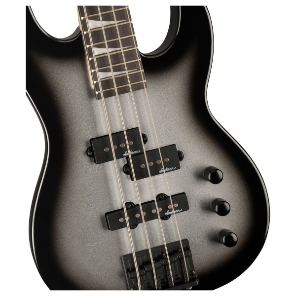 Jackson Limited Edition JS Series Concert Bass Minion JS1X, Silverburst - body 