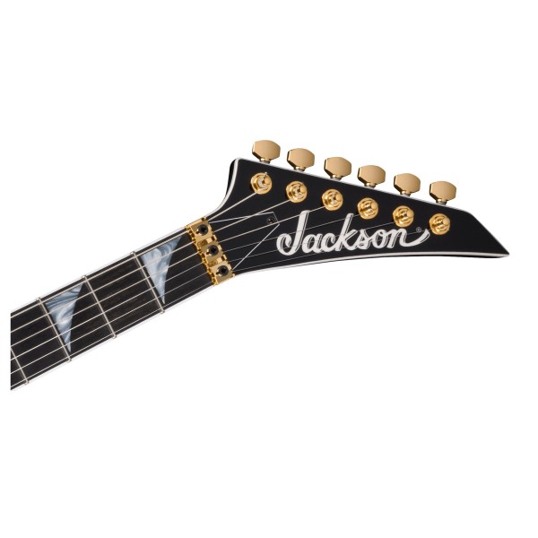 Jackson MJ Series Rhoads RR24MG, Black with Yellow Pinstripes head