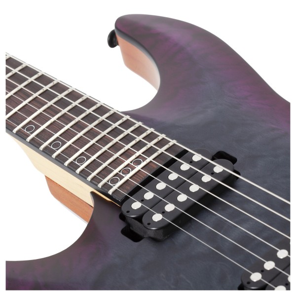 Schecter Omen Extreme-II Left Handed, Nocturne Shadow - upper frets