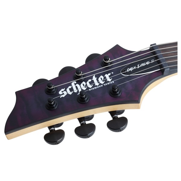 Schecter Omen Extreme-II Left Handed, Nocturne Shadow - headstock