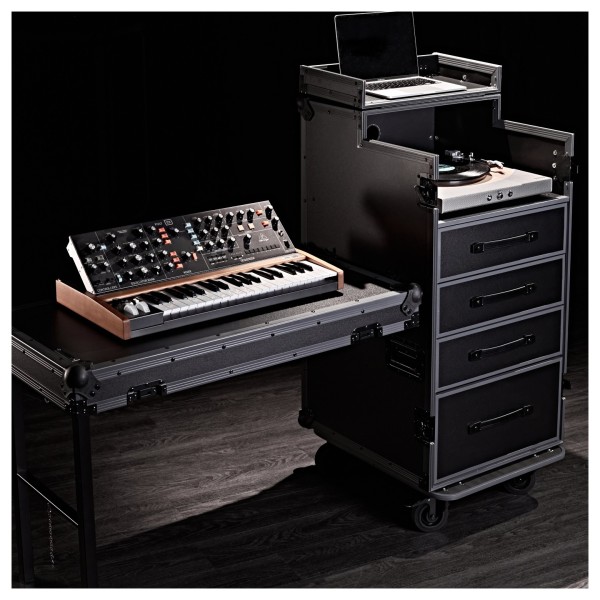 Trojan Pro Stealth DJ 4-Drawer Single Table Heavy-Duty Wheeled Flight Case