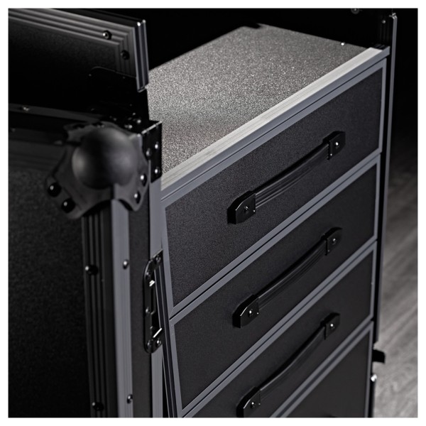 Trojan Pro Stealth DJ 4-Drawer Single Table Heavy-Duty Wheeled Flight Case