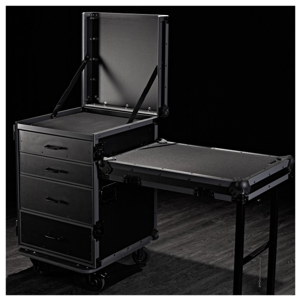 Trojan Pro Stealth 4-Drawer Single Table Heavy-Duty Wheeled Flight Case