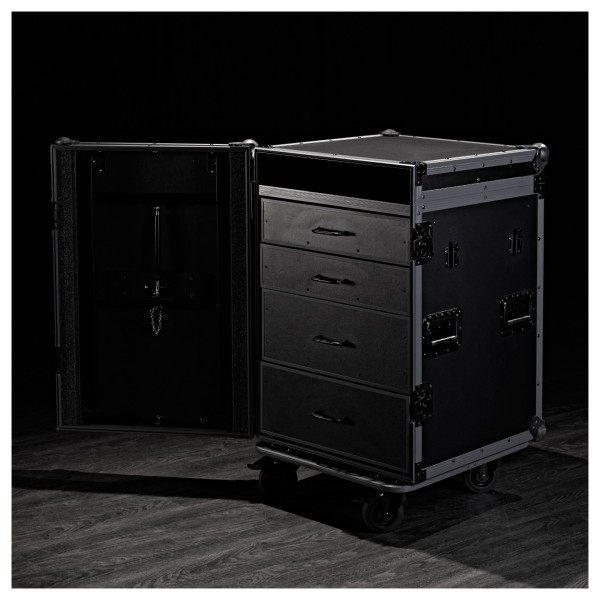 Trojan Pro Stealth 4-Drawer Single Table Heavy-Duty Wheeled Flight Case