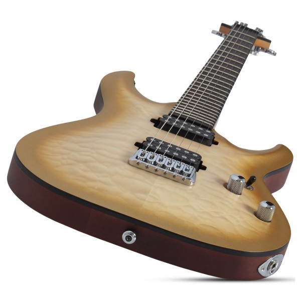 Schecter Omen Extreme-II, Natural Gold Burst - angled shot