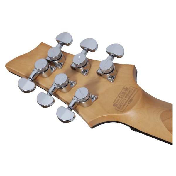 Schecter Omen Extreme-II, Natural Gold Burst - back of headstock