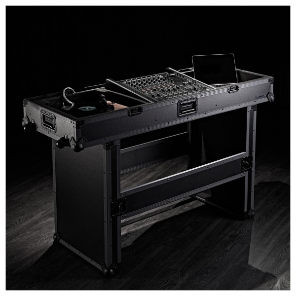 Trojan Pro Stealth Collapsible DJ Table Heavy-Duty Wheeled Flight Case