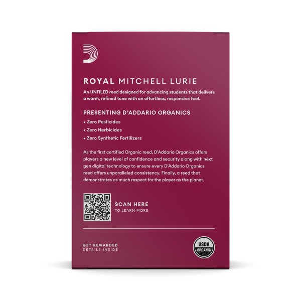 D'Addario Mitchell Lurie Bb Clarinet Reeds - Strength 3.5 (Pack Of 10 D'Addario Mitchell Lurie Bb Clarinet Reeds - Strength 3.5 (Pack Of 10