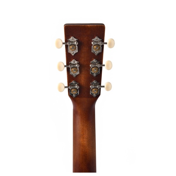 Sigma GMC-15E Grand OM Cutaway Electro Aged, Distressed Satin Natural back of headstock