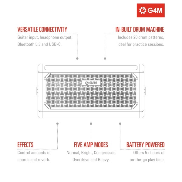 G4M Portable Modelling Bass Amp with Bluetooth