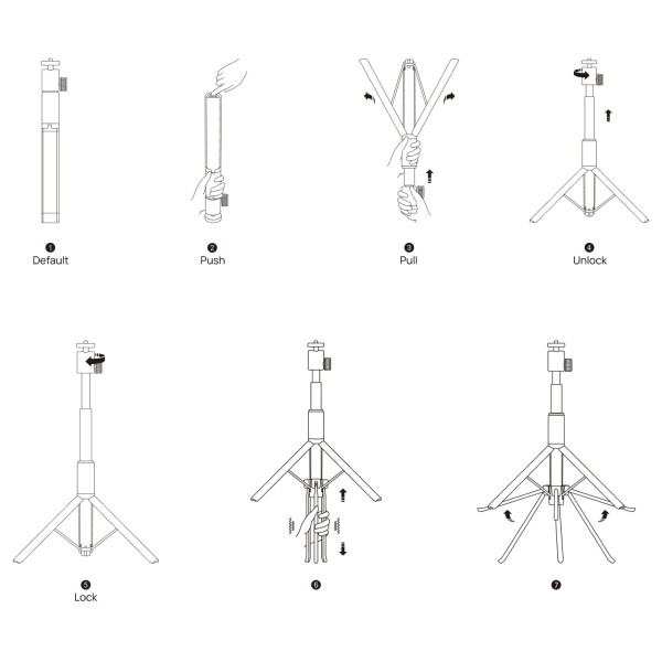 XGIMI Light Gold Portable Stand - folding diagram