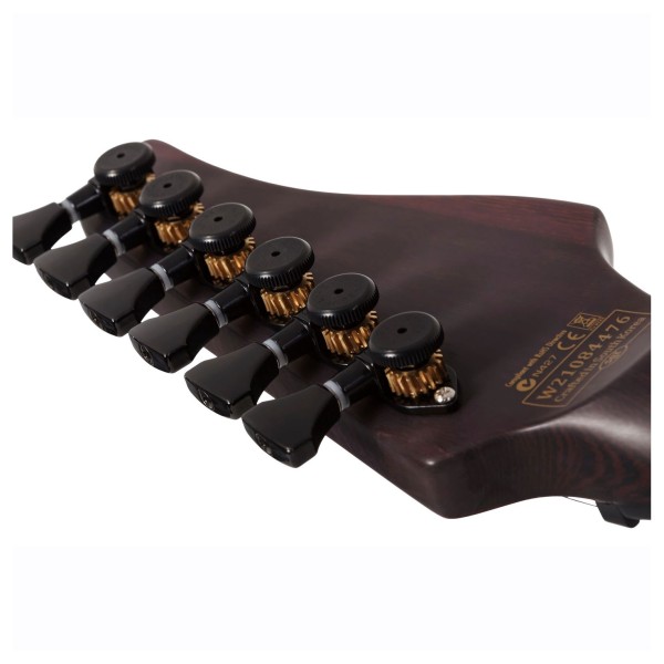 Schecter Reaper-6 Elite, Bloodburst headstock reverse
