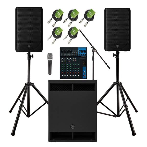 Yamaha DXR12 MK3 Complete PA System Bundle