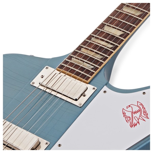 Gibson Custom 1963 Firebird V Maestro Vibrola Ultra Light Aged, Pelham Blue #402583 - upper frets
