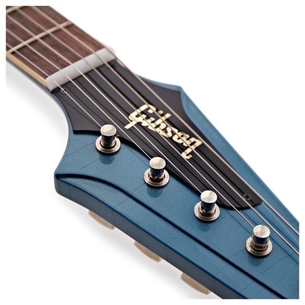 Gibson Custom 1963 Firebird V Maestro Vibrola Ultra Light Aged, Pelham Blue #402583 - headstock logo