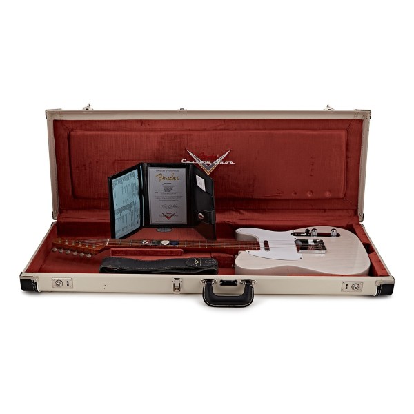 Fender Custom Shop 1952 Telecaster Relic, Roasted 3A Flame Maple Neck, White Blonde - case open 