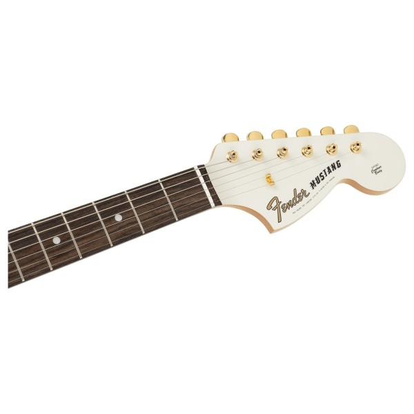 Fender Made in Japan Traditional 2025 Collection 60s Mustang RW, White Pearl - headstock