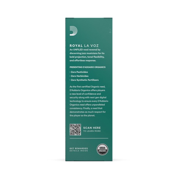 D'Addario La Voz Tenor Saxophone Reeds, Medium Hard (5 Pack) 3