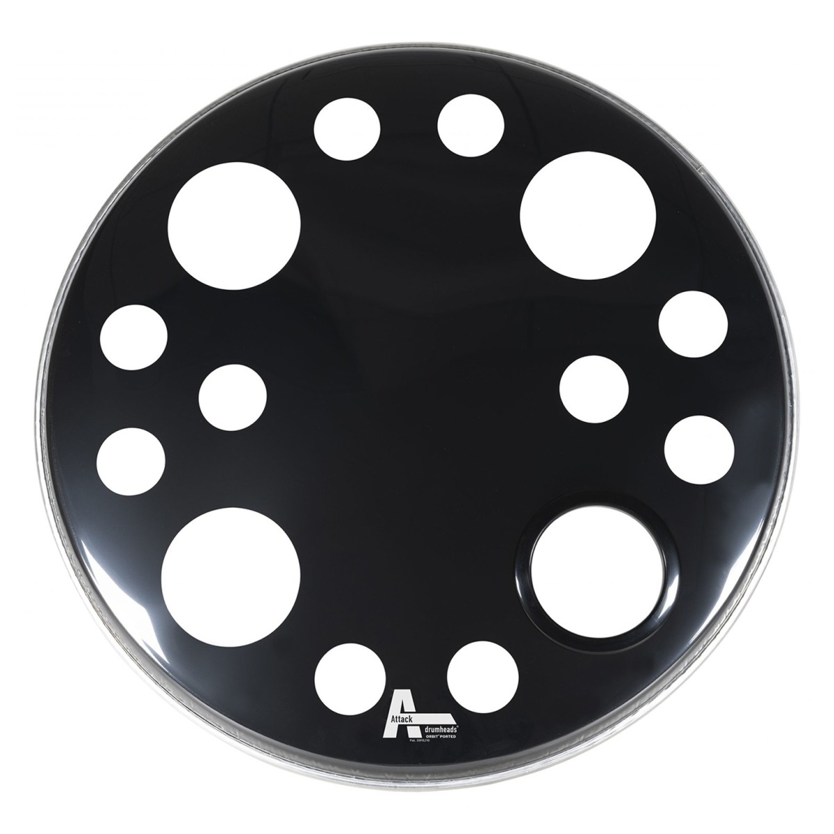 Click to view product details and reviews for Attack 22 Orbit 2ply Black Resonant Ported Bass Drum Head.