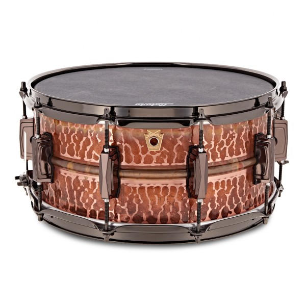 Ludwig 14" x 6.5" Raw Hammered Polished Copper Snare Drum