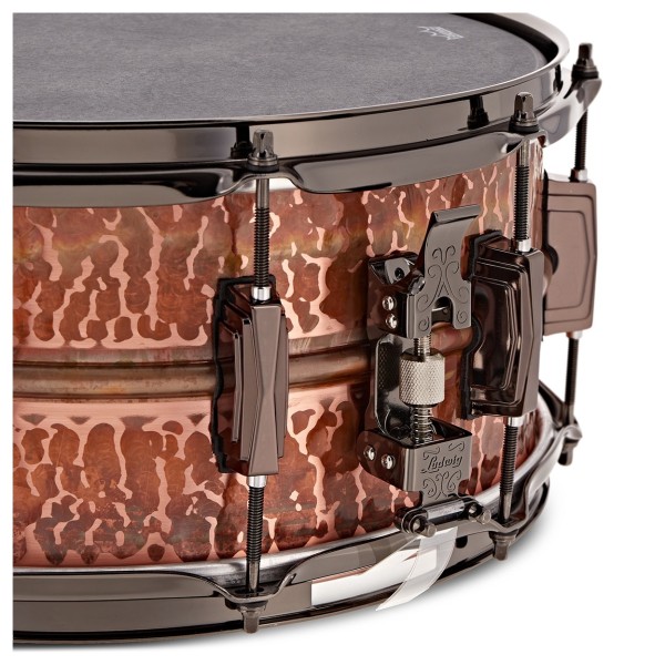 Ludwig 14" x 6.5" Raw Hammered Polished Copper Snare Drum