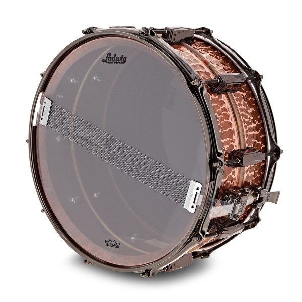 Ludwig 14" x 6.5" Raw Hammered Polished Copper Snare Drum