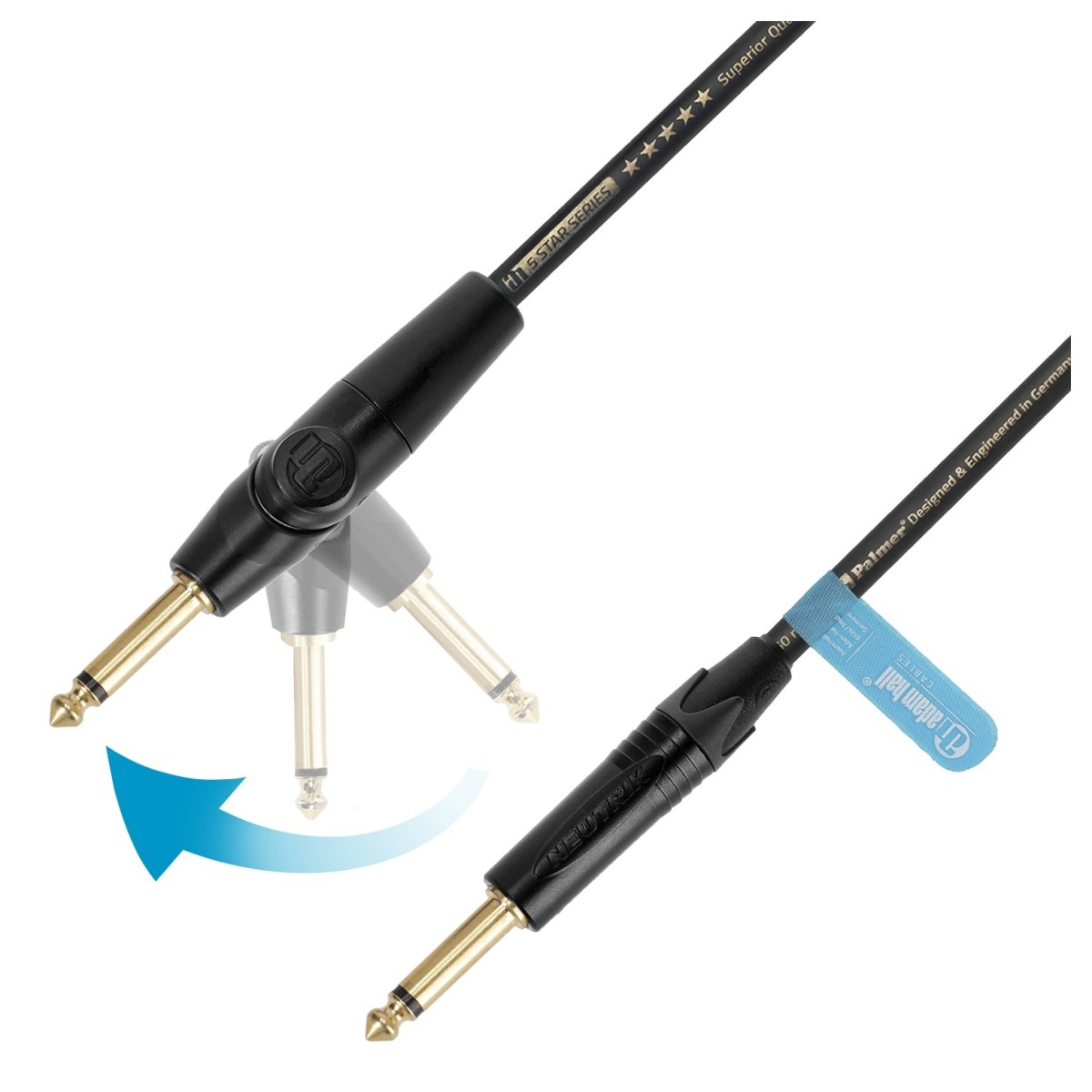 Click to view product details and reviews for Adam Hall 5 Star Flipjack Instrument Cable 3m.