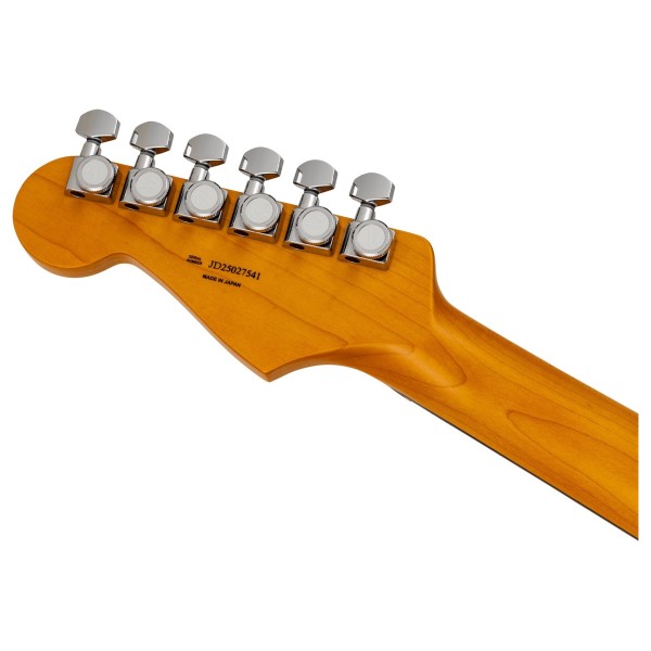 Fender Made in Japan Limited Active Modern Stratocaster HSS RW, Feather Gray - back of headstock