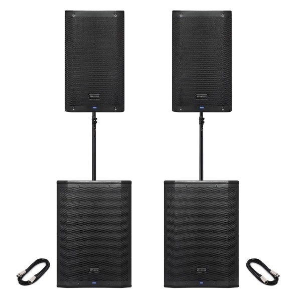 PreSonus AIR10 and PreSonus AIR15S PA Speaker Bundle, Pair - Full Package