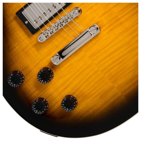 Epiphone Les Paul Tribute Plus Left Handed, Vintage Sunburst - bridge