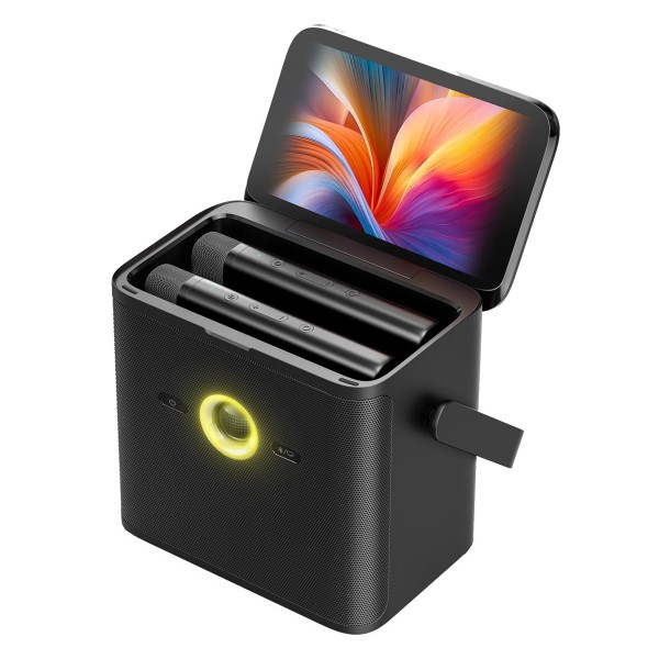 IKARAO Shell S3 Karaoke with Wireless Microphones - Angled 2