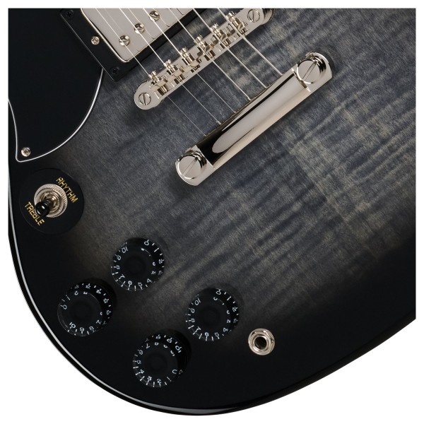 Epiphone SG Tribute Plus Left Handed, Ebony Burst - controls