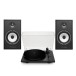 Triangle Borea BR03 Connect Active Speakers with Lunar 1 Manual Turntable, Black