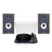 Triangle Borea BR03 Connect Active Speakers with Lunar 1 Manual Turntable, Blue