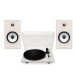 Triangle Borea BR03 Connect Active Speakers with Lunar 1 Manual Turntable, Cream