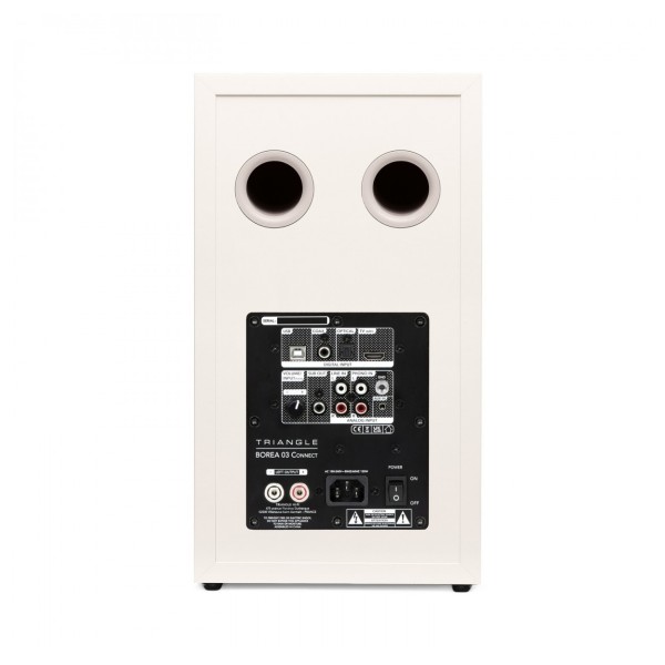 Triangle Borea BR03 Connect Active Speakers with Lunar 1 Manual Turntable, Cream - rear sgl 