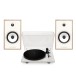 Triangle Borea BR03 Connect Active Speakers with Lunar 1 Manual Turntable, Light Oak