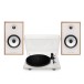 Triangle Borea BR03 Connect Active Speakers with Lunar 1 Manual Turntable, Oak