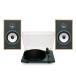 Triangle Borea BR03 Connect Active Speakers with Lunar 1 Manual Turntable, Green