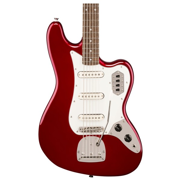 Squier FSR Classic Vibe Bass VI LRL, Matching Headstock, Candy Apple Red - body