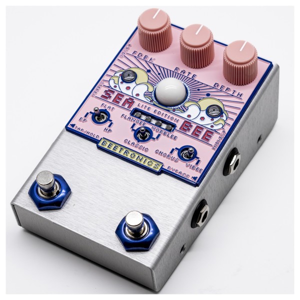 Beetronics Seabee Lite Multi-Chorus Pedal, Pink - angled shot