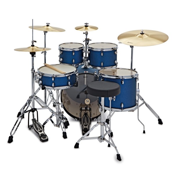 Premier Revolution 20" 5pc Drum Kit Bundle, Blue Stardust