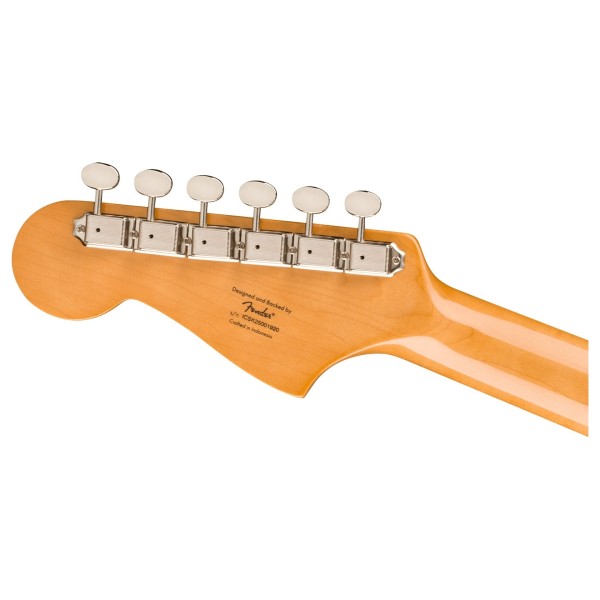 Squier FSR Classic Vibe '60s Jazzmaster LRL, Matching Headstock, Candy Apple Red - back of headstock