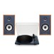 Triangle Borea BR02 Connect Active Speakers with Lunar 1 Manual Turntable, Blue