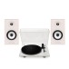 Triangle Borea BR02 Connect Active Speakers with Lunar 1 Manual Turntable, Cream