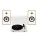 Triangle Borea BR02 Connect Active Speakers with Lunar 1 Manual Turntable, Light Oak