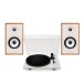 Triangle Borea BR02 Connect Active Speakers with Lunar 1 Manual Turntable, Oak