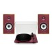 Triangle Borea BR02 Connect Active Speakers with Lunar 1 Manual Turntable, Burgundy