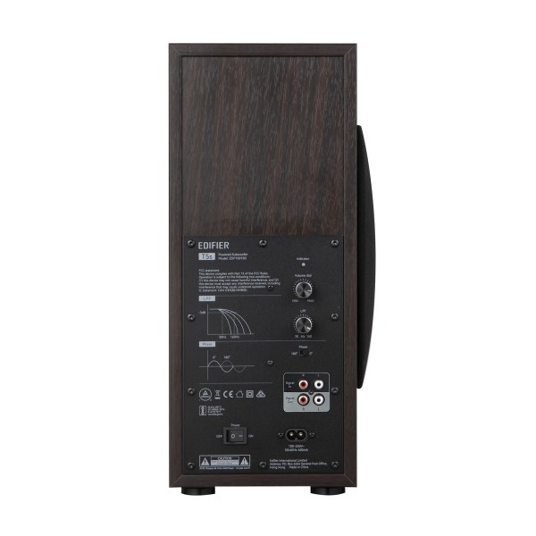 Edifier T5s Powered Subwoofer, Brown - rear 