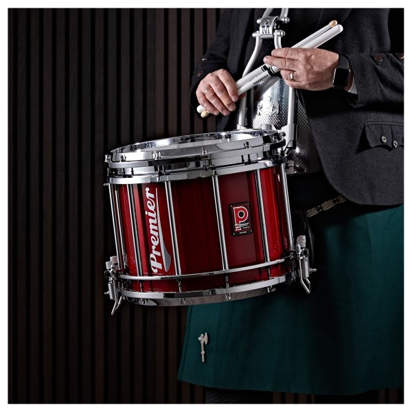 Premier Marching HTS 800 14" x 12" Snare Drum, Flame Red